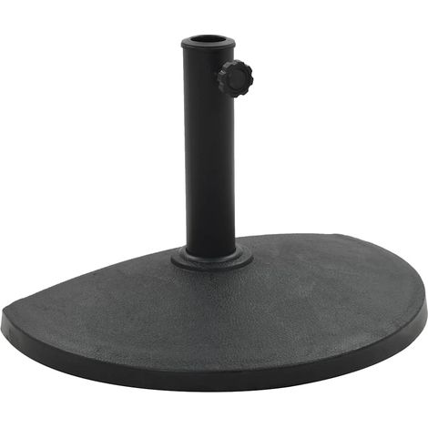 Base de sombrilla de semicírculo de poliresina negra 9 kg vidaXL