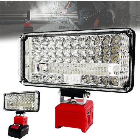Projecteur de chantier LED sans fil pour batterie 18 V, 90 W 6800 lm, projecteur pour éclairage de travail, lumière sans fil avec USB + type C, lampe de travail LED pour chantier, réparation (1/5)