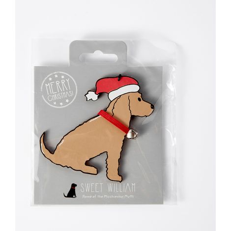 Pendentif Chien Pour Arbre De Noel En Bois, Decoration Fete Signe Merry Christmas Xmas Party Ornaments DIY-KZQ (1/2)