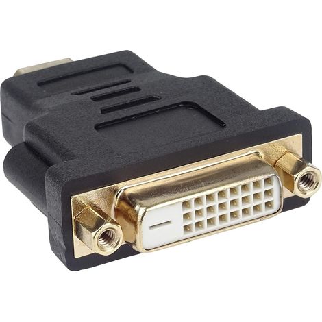 1 Adaptateur HDMI vers DVI, Connecteurs plaqués Or, Type A vers DVI-D Femelle 24+1, Support 4K UHD 2160p (1/5)