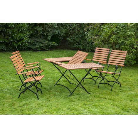 Schlossgarten Set 5tlg 4 Sessel Tisch 100(150)x90cm