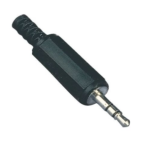 Conector audio jack 3.5 mm estereo macho Negro