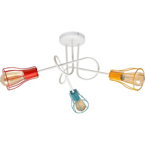 Helam OXFORD Plafonnier semi-encastré à bras multiples Blanc, Orange, Rouge, Turquoise 64cm