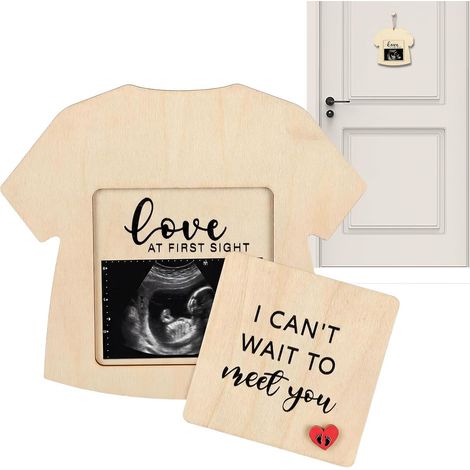 Annonce de grossesse Coffret souvenir en bois pour photo échographie Pancarte révélation grossesse Pour la chambre, l'anniversaire, la révélation du sexe, la chambre de bébé (1/5)