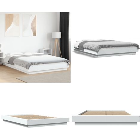 Bettgestell Weiß 120x200 cm Holzwerkstoff - Holzbettfassungen - Betten Gestell - Weißes Bett - Single Bett - Doppelbett - Home & Living (1/5)