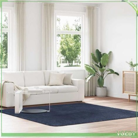 Tapis shaggy - FAFEISY - NAVARRA - bleu marine - 240x240 cm - antidérapant (1/5)