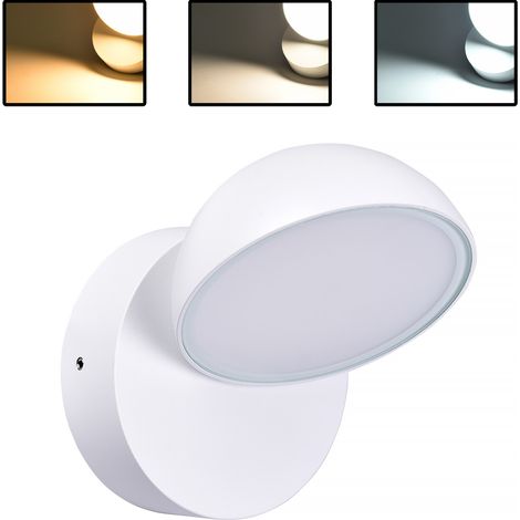APPLIQUE LED DA ESTERNO 12W CON CCT SWITCH LAMPADA DA PARETE ORIENTABILE IP54 - 3 TEMPERATURE DI COLORE DESIGN MODERNO IN ALLUMINIO BIANCO (1/5)