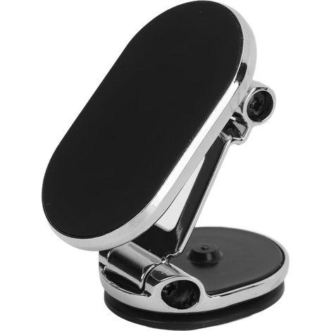 Support téléphone voiture aimanté rotatif 360°, fixation universelle tableau de bord, argent, grille d'aération (1/5)