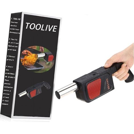 Souffleur à soufflet pour allume-feu, souffleur d'air électrique portable pour barbecue au charbon de bois, idéal pour les pique-niques, le camping et la cuisine en plein air. (1/5)