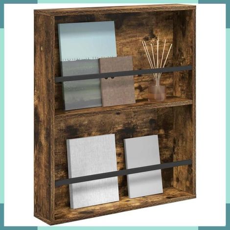 Porte-revues - 890832 - Chêne fumé - 60 x 12 x 70 cm - Bois d'ingénierie (1/5)