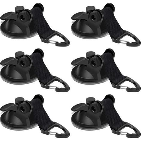 6PCS Ancre à ventouse, Plastique et Nylon, Résistante à l'usure, Sans perçage, Pour camping et bateau