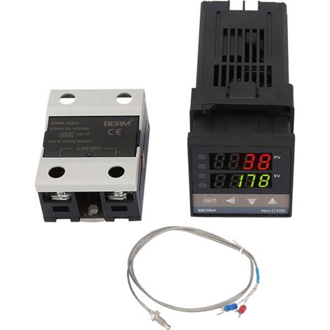 Eosnow Kit de contrôleur de température REX-C100,Thermostat PID à LED numérique avec alarme 0℃1300℃, AC110V-240V (1/7)