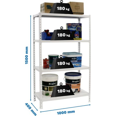 Simonrack SIMONCLICK PLUS 4/400 robuste Regalsystem in Weiß