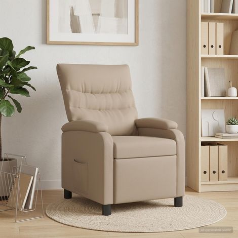 vidaXL Recliner Capuchino Cuero sintético (1/5)