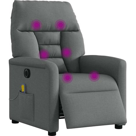 Sillón reclinable de tela gris claro vidaXL (1/5)