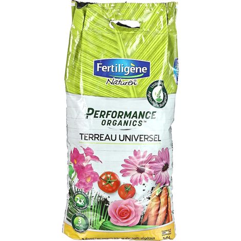 Terreau Universel Performance Organics UAB 10 L pour 2 Fois Plus de Fleurs et récoltes Nourrit Les Cultures Pendant 3 Mois Enrichi en Engrais Fabriqué en France (1/5)