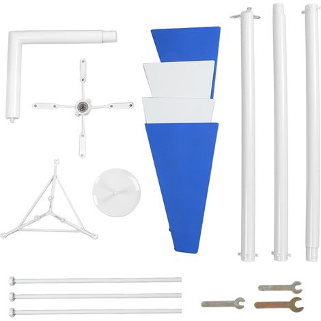 Moulin à vent de jardin bleu et blanc, résistant aux intempéries, imperméable, rotation fluide à 360° (1/5)