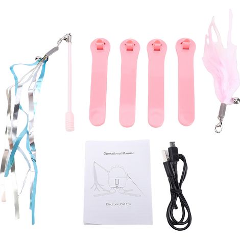 Jouet Chat Plume Électrique - Rotation Irrégulière, Modes Multiples, Batterie Li 500mAh, Plastique Sûr, Accessoires Inclus (1/5)