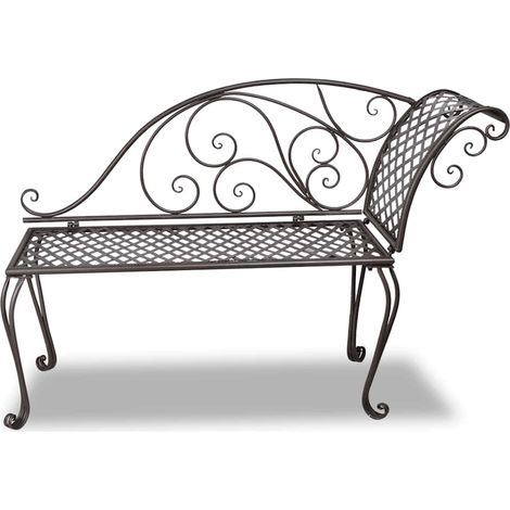 vidaXL Banco tumbona de jardín de acero marrón envejecido 128 cm (1/2)