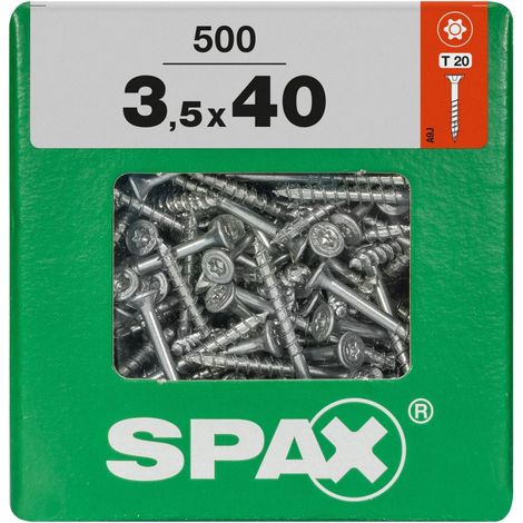 Spax Universalschrauben 3.5 x 40 mm TX 20 - 500 Stk. Holzschrauben