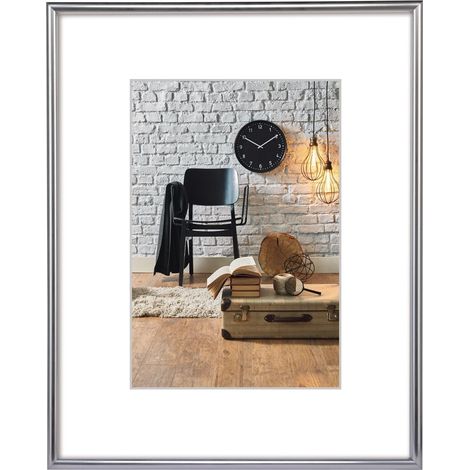 Marco foto Hama plástico plateado 70 x 100 cm cierre fácil