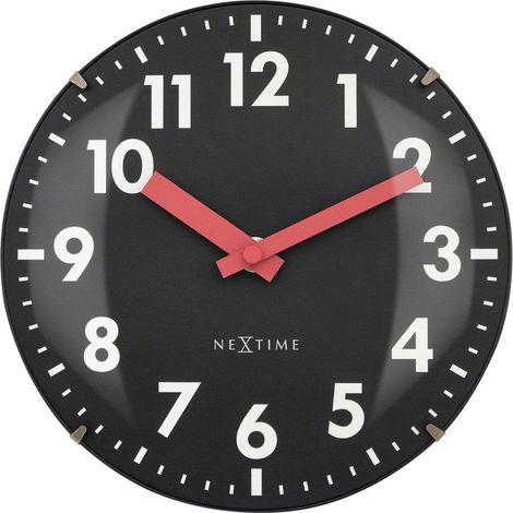 Horloge Silencieuse à Poser ou Murale Mini en Verre Bombé et Plastique Ø 20 cm - PANGIVO