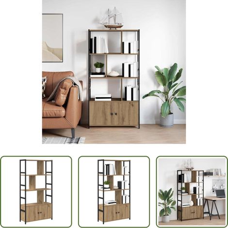 vidaXL Bibliothèque moderne - Étagère Chêne artisanal 80 x 30 x 155,5 cm Bois d'ingénierie (1/5)