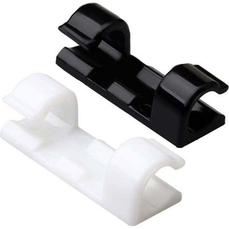 40 Pcs Clips Cables Adhésives, Yuanzi Clips Attache Cables Autocollant pour Rangement Supprot Fils Electriques pour TV/Chargeur/Voiture/Bureau (1/5)