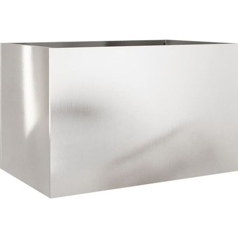 Macetero bancal elevado plantas flores terraza jardín plateado 62 x 40 x 39 cm acero inoxidable Plata 020038077 (1/5)