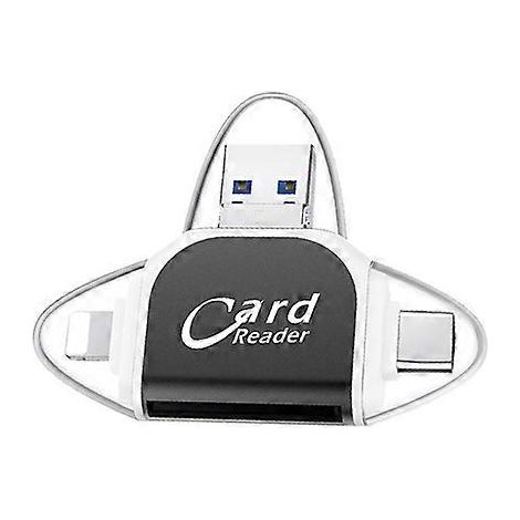 Lecteur de cartes SD/TF universel multiport 4 en 1, lecteur de cartes mémoire SD/TF, adaptateur multiport USB-C (1/5)