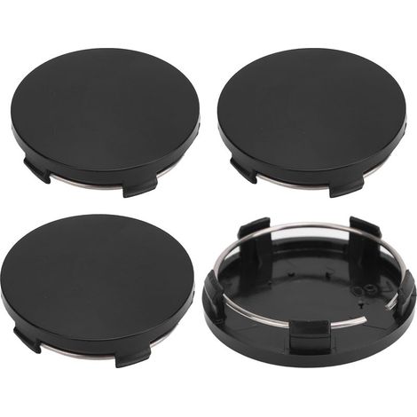 4pcs 60 mm de carreau de roue de carreau de roue avec anneau de fer couvercle de bord de pneu élégant universel pour véhicule noir (1/5)