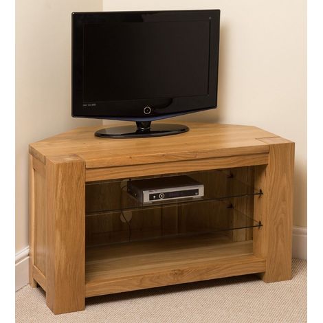 Kuba Solid Oak Corner TV Unit with Storage (1/5)