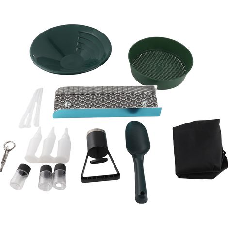 Ortviai Kit de Détecteur d’Or Portable 12 pouces en Alliage d’Aluminium avec Trousse Complète (Bac, Crible, Sac à Dos)