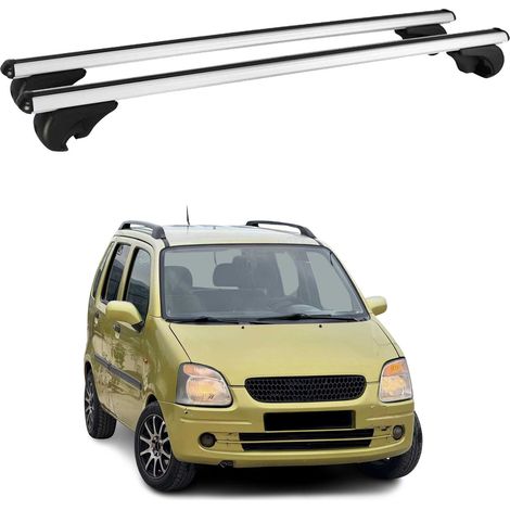 OMAC Aluminium Dachträger Querträger für Opel Agila I II 2000-2014 – TÜV / DIN 75302:2019 – Abschließbar – Max. 75 kg – 2 Stangen Silber (1/5)