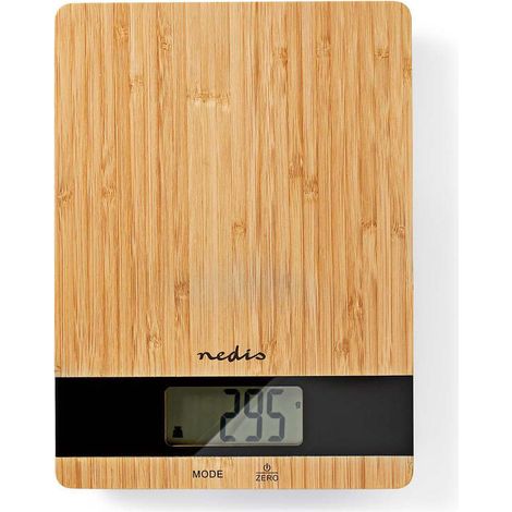 NEDIS BASCULA DE COCINA DIGITAL MADERA / PLASTICO MARRON (1/4)