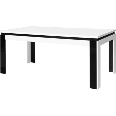 Esstisch LINA 160cm. Farben Weiß und Schwarz. Tisch für 4 Personen. Modernes Design.