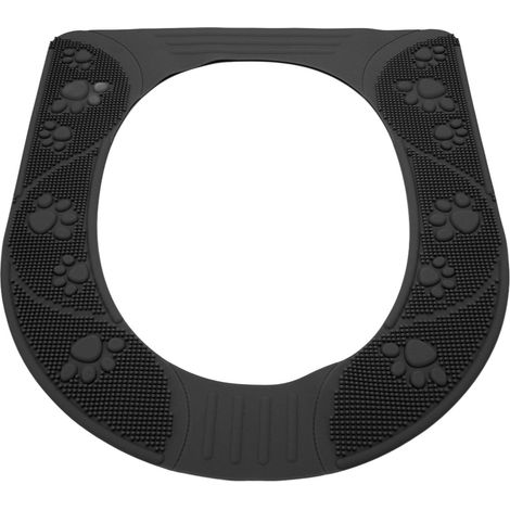 Housse de siège de toilette universelle quatre saisons en silicone lavable et antidérapante, grise (1/5)