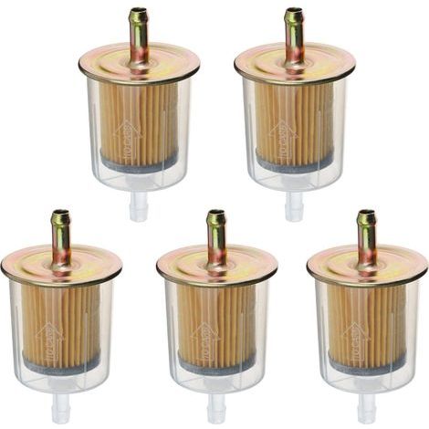 3/8"-Inline-Kraftstofffilter für Industrietraktoren, Pkw, Lkw, Motorräder und Benzinmotoren, 5er-Packung (1/5)