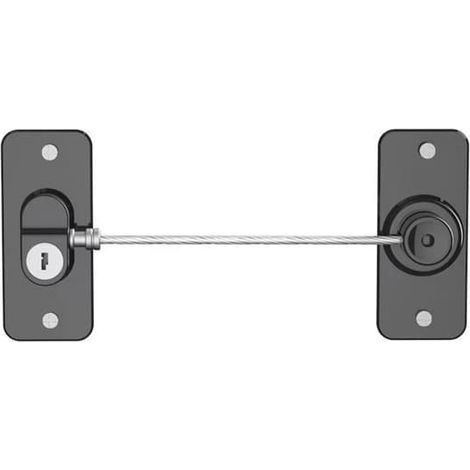 Cadenas de sécurité multifonctionnel avec colle sans résidus et clé améliorées - ABS auto-adhésif + fil d'acier, installation sans perçage pour réfrigérateur, placards et tiroirs - Noir (1/5)
