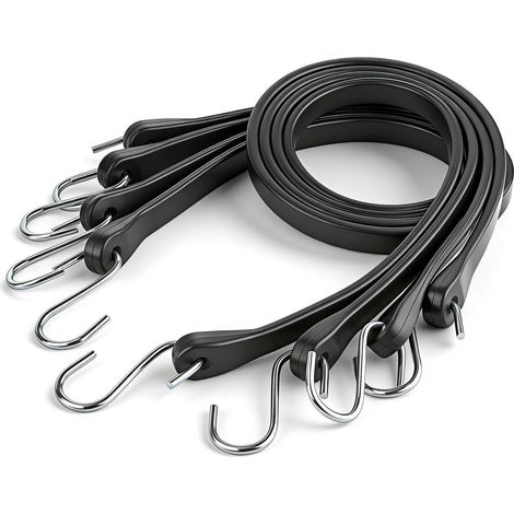 10er Set Spanngummis mit S-Haken, 25cm, UV-beständig, EPDM