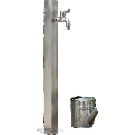 Colonne d'eau de jardin, acier inoxydable, base stable, Argent (1/2)