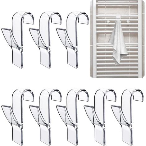 Pieces (Transparent) Towel Dryer Radiator Hooks, Towel Dryer Hooks, Bathroom Towel Hooks, Bathroom Radiator Hooks, Towel Hanger, Bathroom Office Cabinet MUMU (1/4)