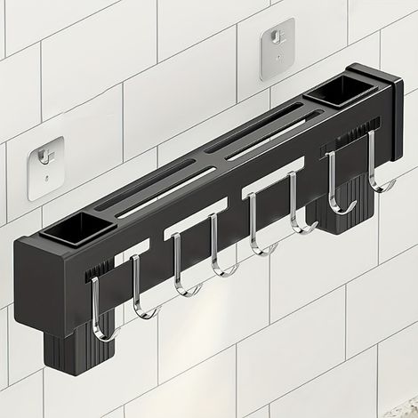étagère à ustensiles de cuisine en au carbone support pour plantes d'évier sans perçage multifonctionnelle la cuisine. 1 acier (1/5)