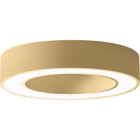 Plafonnier Flor P/P - Led Intégrée 30W 3000K, Gradable À Coupure De Phase, Aluminium Doré Brossé, Diffuseur En Méthacrylate - Gealuce (1/3)