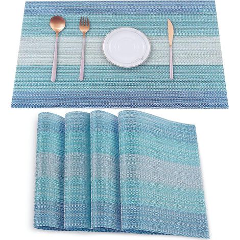 Placemat - Vinyle Polyester - Résistant Aux Taches Et À La Chaleur - Lavable En Lave-Vaisselle - Pour Intérieur Et Extérieur - Lot De 4 (1/5)