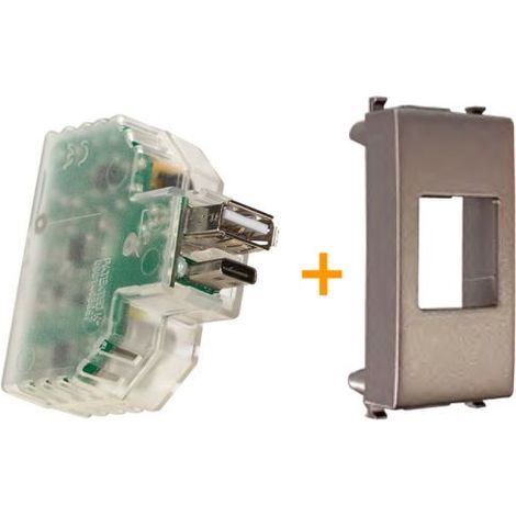 Fanton caricatore caricatutto USB A+C compatibile Bticino Living Classica - 82893