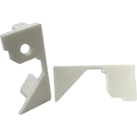 Coppia Tappi Tappini Termine Per Chiusure Profilato Alluminio Da Soffitto Luce Asimmetrica BA3315W (1/2)