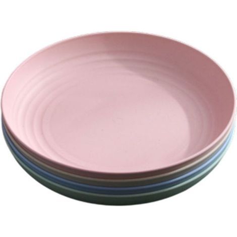 Lot de 8 assiettes plates en fibre de blé, légères et réutilisables, vaisselle pique-nique – Ø 23 cm (1/5)