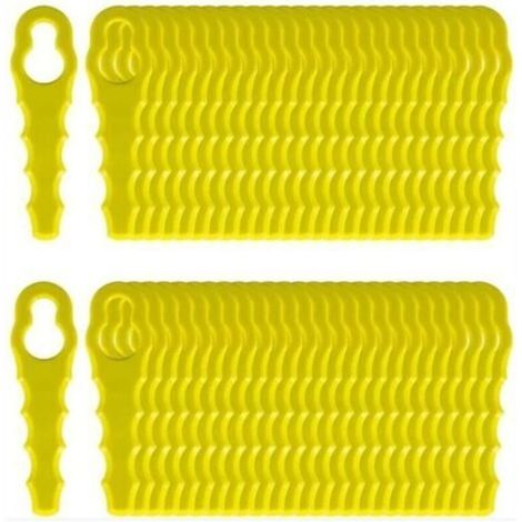 Lot de 100 Lames de Rechange compatible pour Ryobi Coupe Bordure, Têtes Double Lames Dentelées RAC155 RAC157 RAC158.. (1/5)