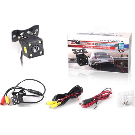 Telecamera Retromarcia Portatarga Quadrata 25X25mm Con 4 Led Sensore CMD Visione Notturna 12V Auto IP67 (1/3)